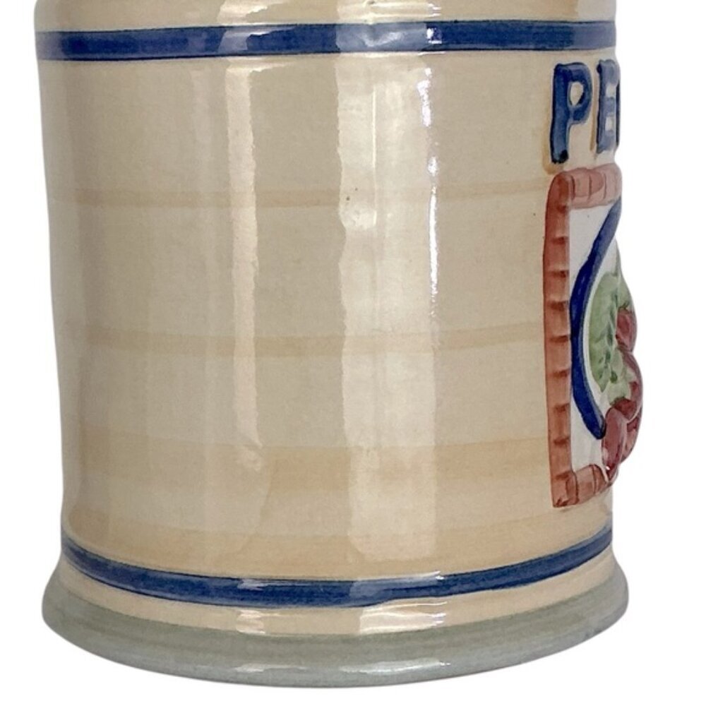 Vintage Pepper Canister Farmhouse Stoneware with Lid Multicolor 4 Cup 7 1/2” H - Picture 7 of 16